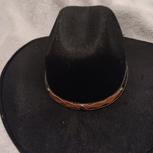 Kingston Black Cowboy Hat with Tan Band Brand Kings Tone Size S